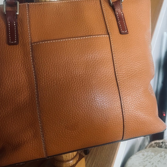 Dooney And Bourke Lexington Shopper Pebbled Leather Shoulder Tote Bag Camel Tan - Picture 6 of 16